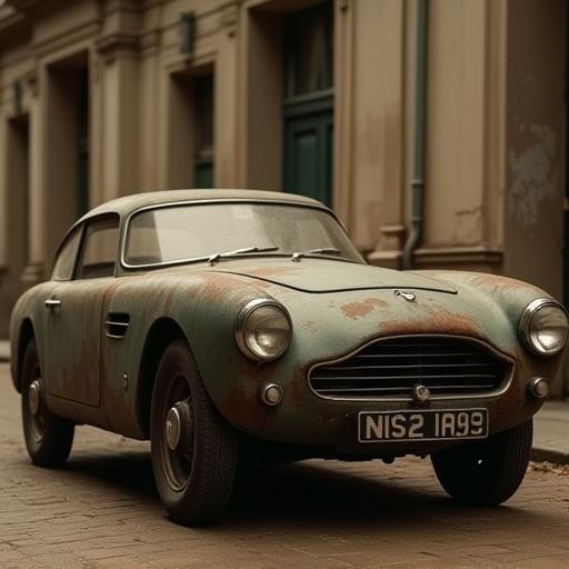 Coche clásico antes de detallado